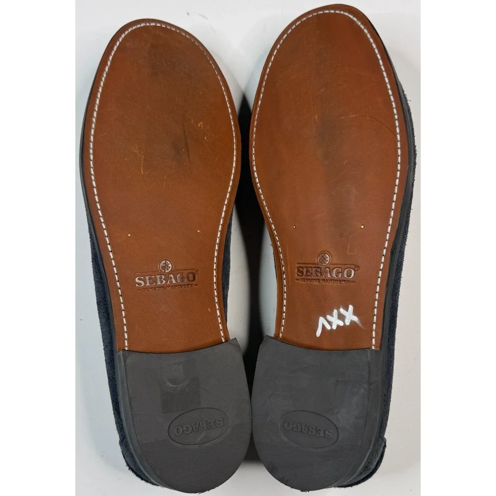 Sebago Classic Dan Flesh‎ Out Men's Gray Suede Penny Loafers Size 12.5 R